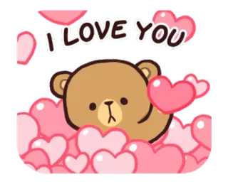 😘 4692042e I LOVE YOU amor, urso, corações, fofo, romântico, ursinho de pelúcia whatsapp sticker