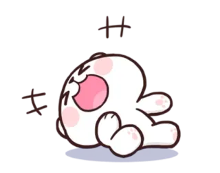 🤣 47c7e66d coelho, desenho animado, exausto, fofo, sonolento, branco, adesivo coelho whatsapp sticker