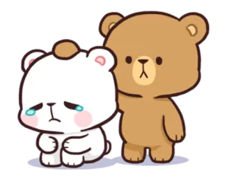 😚 8c18091d ursos, triste, chorando, conforto, amizade, apoio emocional whatsapp sticker
