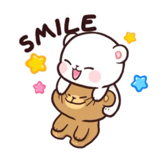 🤗 999e0c80 Smile fofo, animais, ursos, kawaii, animação, desenho animado whatsapp sticker