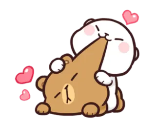 😍 b7290c2a urso, corações, desenho animado, amor, fofo whatsapp sticker
