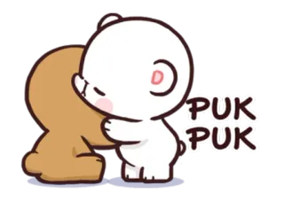 😙 c1312e7e PUK PUK urso, fofo, abraço whatsapp sticker