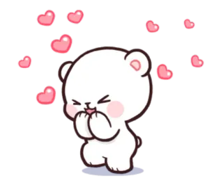 😍 da4fe9c7 urso, fofo, corações, amor, kawaii, adesivo whatsapp sticker