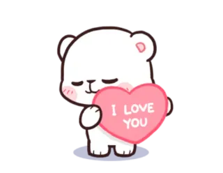 😘 e14ddaaa I LOVE YOU amor, coração, urso, fofo, dia dos namorados, romântico whatsapp sticker