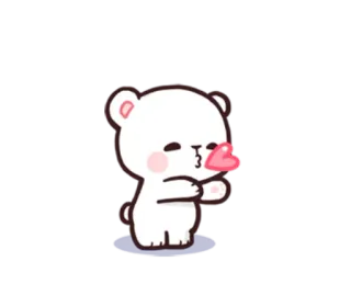 😘 ea968c1a urso, beijo, fofo, amor, desenho animado whatsapp sticker