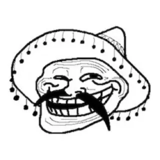 🇲🇽 6418ce33 Trollface, Sombrero, Meme, Meme Internet, Humor telegram sticker