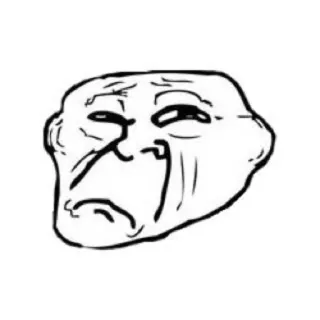 😞 852f31aa Trollface Meme, Troll, Wajah, Internet, Ekspresi telegram sticker