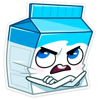🥴 20ed798f 牛奶, 卡通, 食物, 饮料, 可爱, 搞笑, 角色, 盒子 telegram sticker