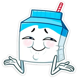 ☺️ 266a4447 牛奶盒, 卡通, 饮料, 可爱, 食物, 饮品 telegram sticker