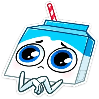 🤭 5919356d 牛奶, 纸盒, 难过, 可爱, 卡哇伊, 动漫, 饮料 telegram sticker