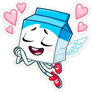 ❤️ 7a6463c7 牛奶, 卡通, 卡哇伊, 可爱, 爱, 心 telegram sticker