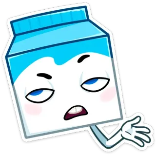 😐 a81dee84 牛奶盒, 卡通, 食物, 饮料, 搞笑, 角色 telegram sticker