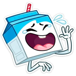 😂 af60fbf5 牛奶, 纸箱, 卡通, 笑, 哭, 表情符号, 搞笑, 可爱 telegram sticker