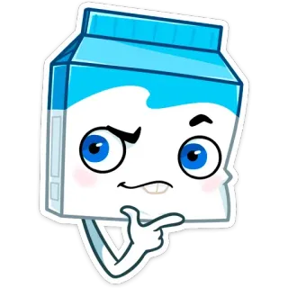 🤔 d25a86b8 牛奶盒, 思考, 疑问, 可爱, 卡哇伊, 动画 telegram sticker