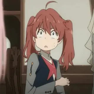 🍧 21b221e8 Anime, Gadis, Kuncir dua, Terkejut, Kartun, Karakter whatsapp sticker