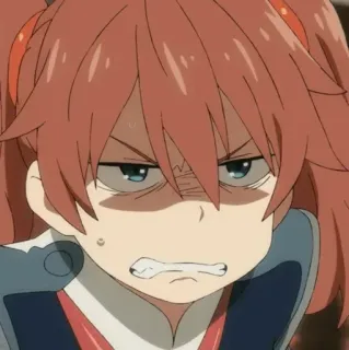 📂 970596b0 Anime, Gadis, Marah, Ekspresi, Rambut merah, Lucu, Kartun whatsapp sticker