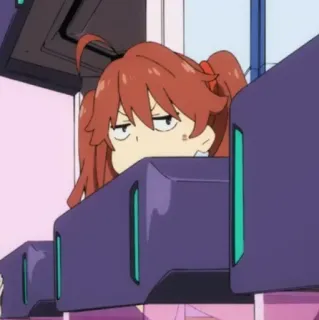 📂 983c55fe gadis anime, rambut merah, cemberut, kartun, ilustrasi whatsapp sticker