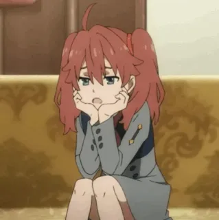 🔗 9ff1cc91 anime, kartun, gadis, bosan, cemberut, duduk whatsapp sticker