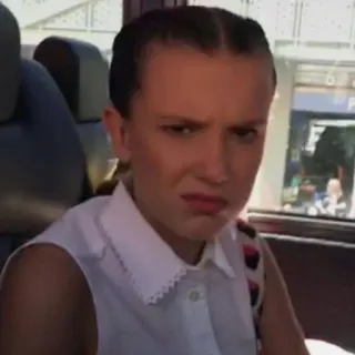 🥡 58b437ee 米莉·博比·布朗, 女演员, 表情, 沮丧, 生气, 名人 telegram sticker