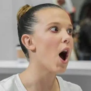 🥡 8e7c5903 米莉·博比·布朗, 名人, 滑稽表情, 肖像, 女性, 特写, 表情 telegram sticker