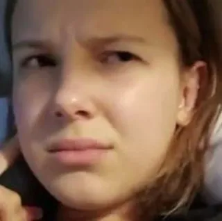 🥡 a2d39522 Millie Bobby Brown 米莉·博比·布朗, 女演员, 名人, 人物, 表情 telegram sticker
