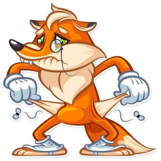 😥 e18ce3fd สุนัขจิ้งจอก, การ์ตูน, เศร้า, ยากจน, ถังแตก, กระเป๋าว่างเปล่า, แว่นตาข้างเดียว telegram sticker