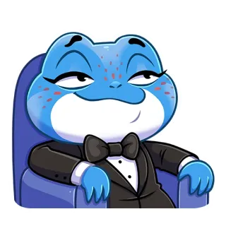 😎 bdd409b3 frog, cartoon, blue, animal, sticker telegram sticker