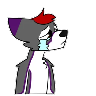 😭 1f745c18 khóc, furry, buồn, nước mắt, sói telegram sticker