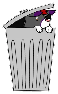 🗑 4aea8b11 rác, chó, động vật, thùng rác, hoạt hình, vui nhộn telegram sticker