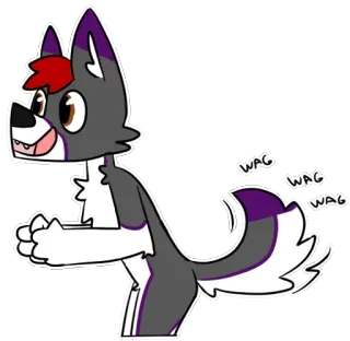 🐶 a9207748 WAG WAG WAG chó, lông lá, vẫy đuôi, hoạt hình, động vật, thú cưng telegram sticker