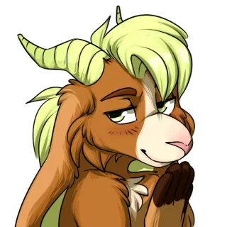 😏 004d0425 Furry, Chèvre, Anthro, Cartoon, Personnage, Souriant telegram sticker