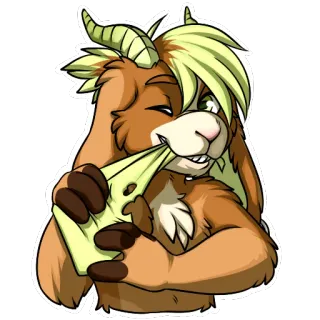 🐐 015ba09e furry, animal, dessin animé, fromage, mignon telegram sticker