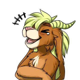 😂 105614ca HH Furry, Rire, Chèvre, Créature telegram sticker