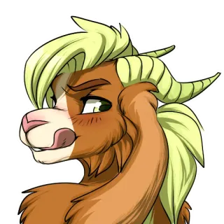 😏 26612e4a Anthro, Furry, Animal, Mignon, Cartoon, Chèvre telegram sticker