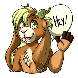 👋 32aa45ad Hey! Furry, Animal, Cartoon, Mignon, Anthro telegram sticker