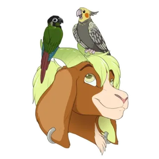 🦜 51973a4d animal, chèvre, perroquet, cockatiel, dessin animé, dessin telegram sticker