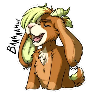 🐏 548ad3a4 BAAAAAAH! chèvre, dessin animé, animal, cornes, poilu telegram sticker