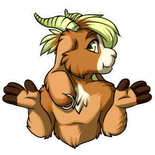 😒 a024d523 chèvre, poilu, dessin animé, animal telegram sticker