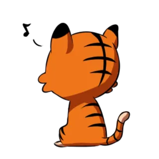 🐯 fcf7657c เสือ, การ์ตูน, สัตว์, สีส้ม, น่ารัก, ลาย telegram sticker