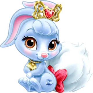 ☺️ 5d6ed9dc Cartone animato, Principessa, Coniglio, Carino, Animale, Corona whatsapp sticker