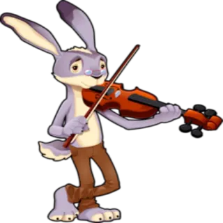 🎻 e3d39809 coniglio, violino, musica, animale, cartone animato, lepre, strumento musicale whatsapp sticker