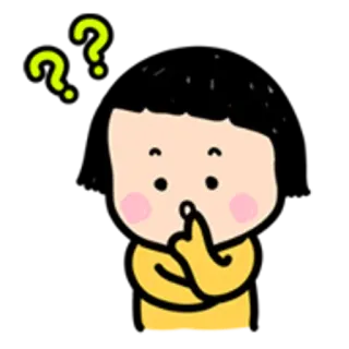👧 f351b93d pregunta, dibujo animado, pensando, duda, ilustración, mono telegram sticker