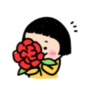 🌹 0ea5d8bc Cartoon, Mädchen, Blume, Niedlich, Illustration telegram sticker