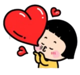 ❤ bb647c2f Liebe, Herz, Kuss, Cartoon, Mädchen, süß, Zuneigung telegram sticker