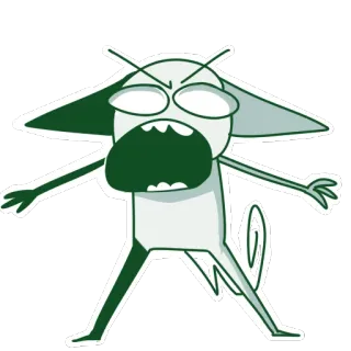 😧 9caae05e cartone animato, arrabbiato, urlante, mostro, personaggio, illustrazione, adesivo, creatura telegram sticker