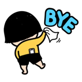 👋 622261ac BYE Tschüss, Auf Wiedersehen, Abschied, Lebwohl, Cartoon whatsapp sticker