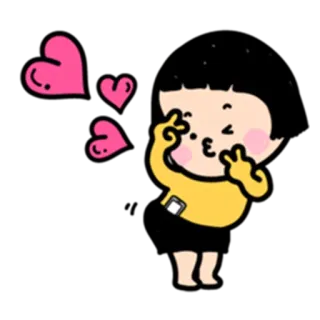 💕 6fd2f9d4 Cartoon, Herzen, Süß, Mädchen, Liebe, Kawaii whatsapp sticker