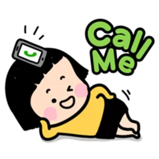 📞 79d9eed0 Call Me anruf, cartoon, telefon, süß, nachricht, junge whatsapp sticker