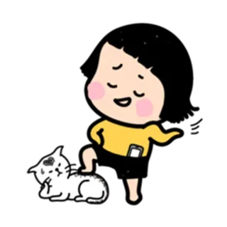 😌 d141af72 Cartoon, Katze, Kind, Niedlich, Illustration whatsapp sticker