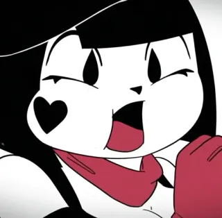 🤤 82504e83 Cartoon, Mime, Schattig, Personage, Zwart-wit telegram sticker